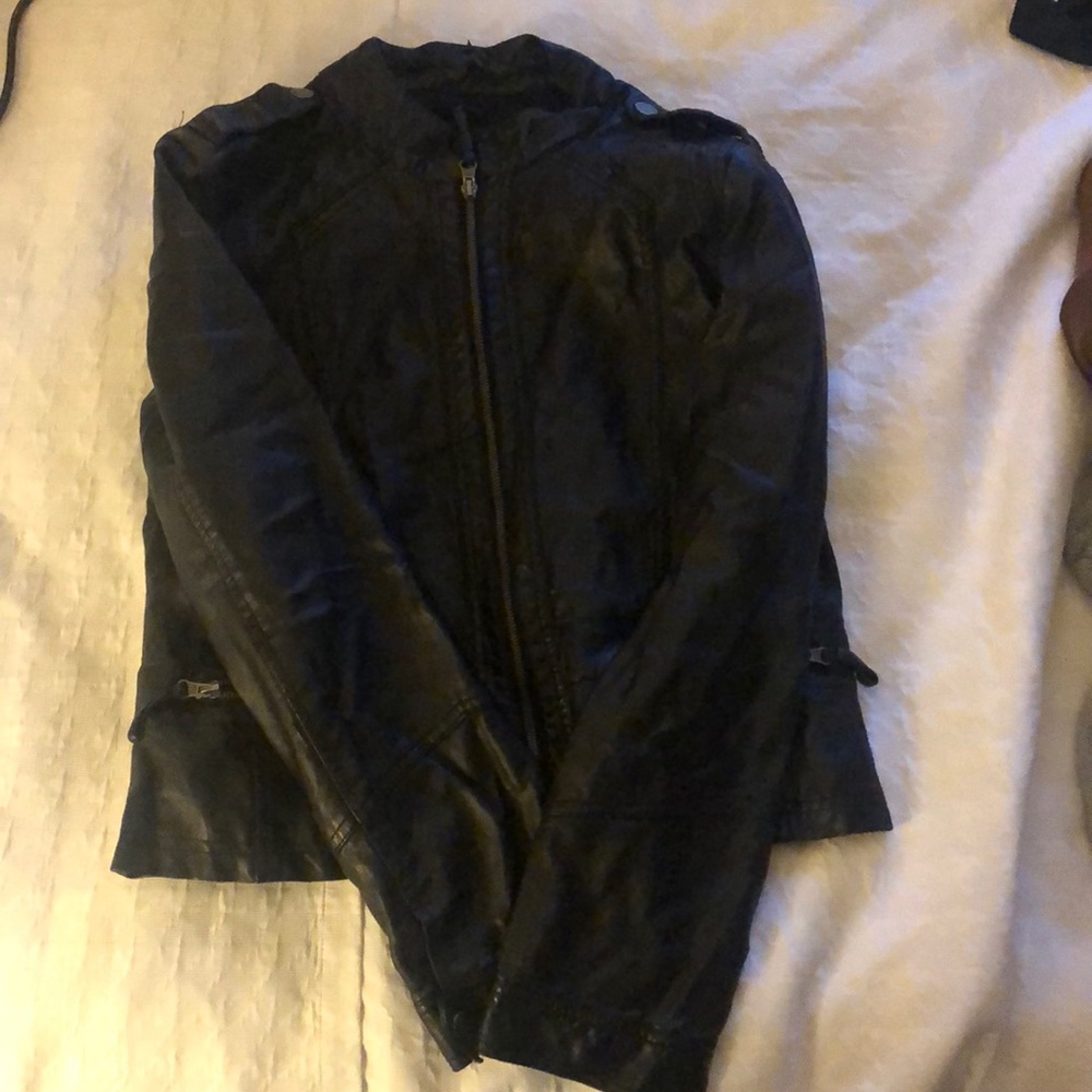 Black leather jacket